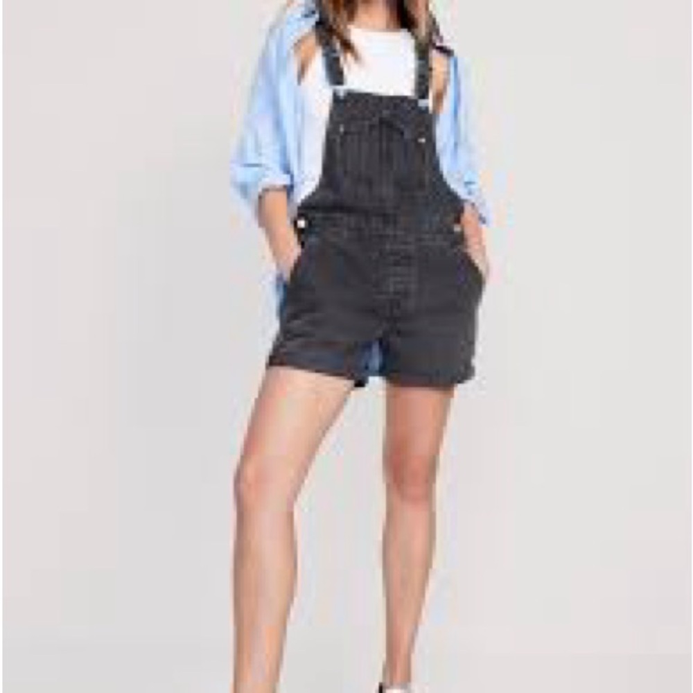 Old Navy Women's Black Denim Overalls